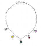 Silver Necklace Color Charms - Luz