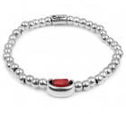 Silver Beaded Elastic Bracelet - Rosae