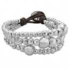 Bracelet 3 Rangées Perles Argent - Magnetizados