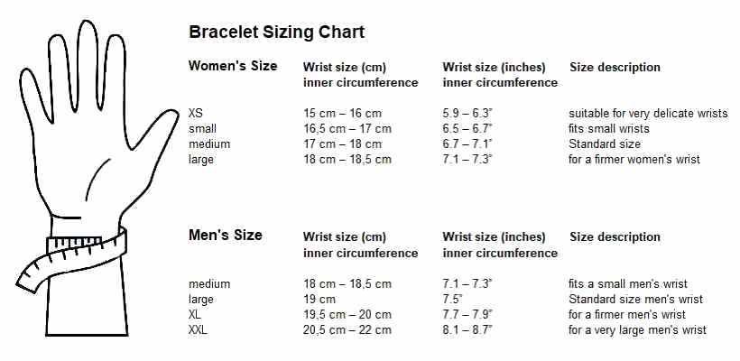 Wrist Size Chart Printable