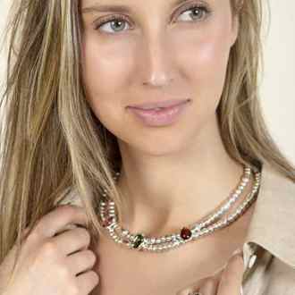 Short Double Row Pearl Necklace