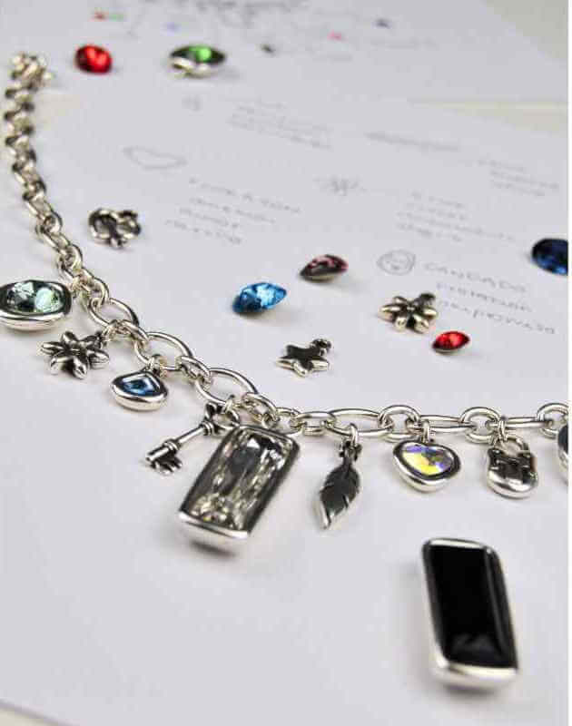 Short Chain Necklace Silver Charms