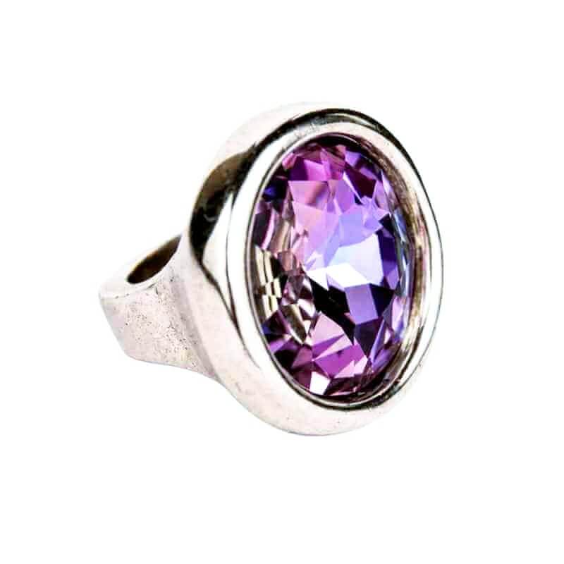 Large Sparkling Crystal Ring Ciclon 