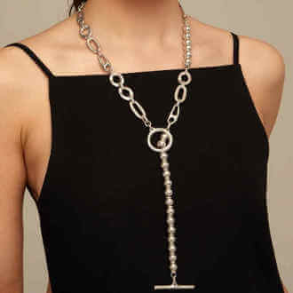 Versatile Ball Pearl Silver Necklace