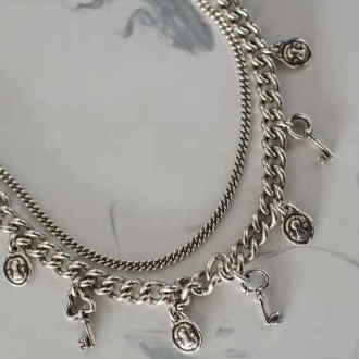 Double Chain Necklace with Keys