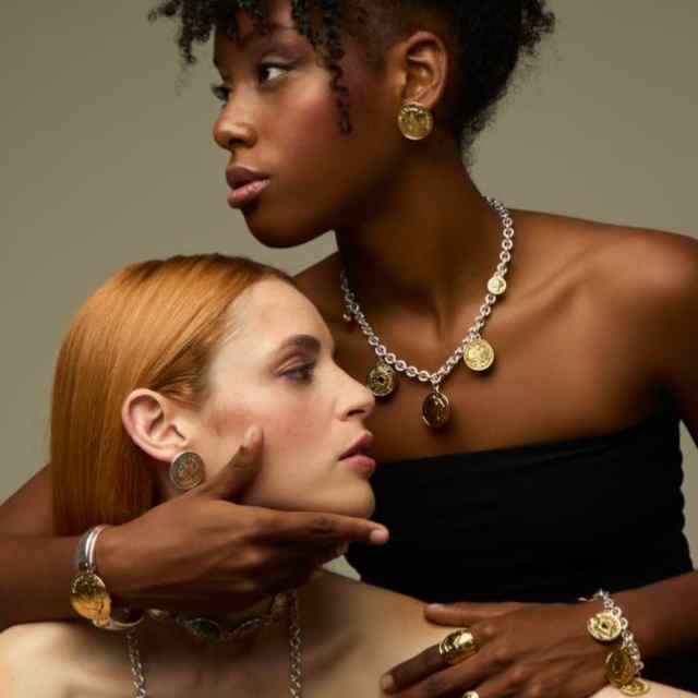 Bicolor Coin Necklace