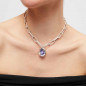 Preview: Silver Necklace Purple Crystal Pendant