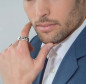 Preview: Men's Ring silver ring with little squares