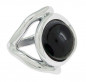 Preview: Anillo Redondo Plata Cristal Negro