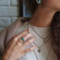 Preview: Bague Créole Cabochon Turquoise