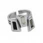 Preview: Anillo cristal negro-gris tres tonos