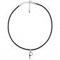 Preview: Black Leather Necklace Letter P