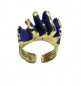 Preview: Bague en bronze extravagante avec une patine bleue