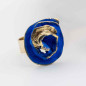 Preview: Blue bronze ring with gold rose