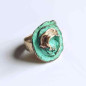 Preview: Turquoise bronze ring with gold rose