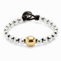 Preview: Silver Pearl Bracelet Gold Centerpiece
