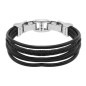 Preview: Bracelet Five Black Leather Cords