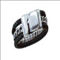 Preview: Bold Black Leather Bracelet
