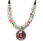 Preview: Collier perles couleurs pendentif rose