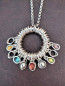 Preview: Silver Chain Necklace Multicolored Crystals