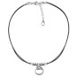 Preview: Collar cuero colgante estrella plata