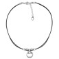 Preview: Collar cuero colgante estrella blanca
