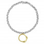 Preview: Bicolor Silber Kette Goldener Anhaenger