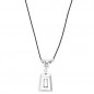 Preview: Black Leather Necklace Trapezoid Pendant