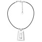 Preview: Collier Cuir Pendentif Trapèze Argent