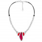 Preview: Collar Cristales Color Rojo y Rosa