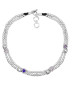 Preview: Silver Pearl Necklace Blue Swarovski Crystal