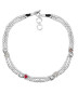 Preview: Silver Pearl Necklace Red Swarovski Crystal