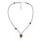 Preview: Collar Largo Cuero Colgante Coral