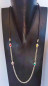 Preview: Leather Silver Necklace Multicolor Beads