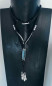 Preview: Collar Cuero Colgante Cristal Azul