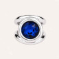 Preview: Round Silver Ring Blue Crystal