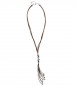 Preview: Necklace Dangling Leather Cords Silver Beads