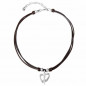 Preview: Leather Choker Silver Heart