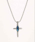 Preview: Collar Colgante Cruz Bola Azul