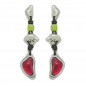 Preview: Boucles d'oreilles cuir cristal de corail