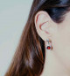 Preview: Short red silver stick teardrop earrings