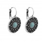 Preview: Round coin earrings turquoise cabochon
