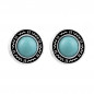 Preview: Boucles d'oreilles Rond Verre  Turquoise Opaque