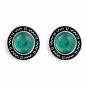 Preview: Boucles d'oreilles Rond Verre Turquoise