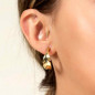 Preview: Boucles d'oreilles créoles ouvertes or feuille