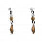 Preview: Pendientes piel cristal color camel