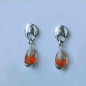 Preview: Pendientes ovalados perla de Murano cognac
