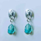 Preview: Pendientes perla Murano turquesa