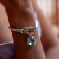 Preview: Snake chain bracelet turquoise blue pendant