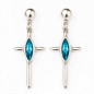 Preview: Silver Cross Earrings Crystal Blue